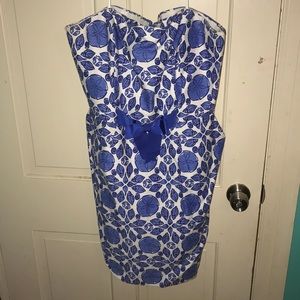 Vineyard Vines strapless blue seashell dress